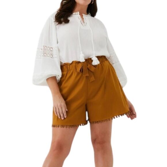 ELLA RAFAELLA WHITE EMBROIDERED PUFF LONG SLEEVE BLOUSES SZ.M EUC. - Picture 4 of 11